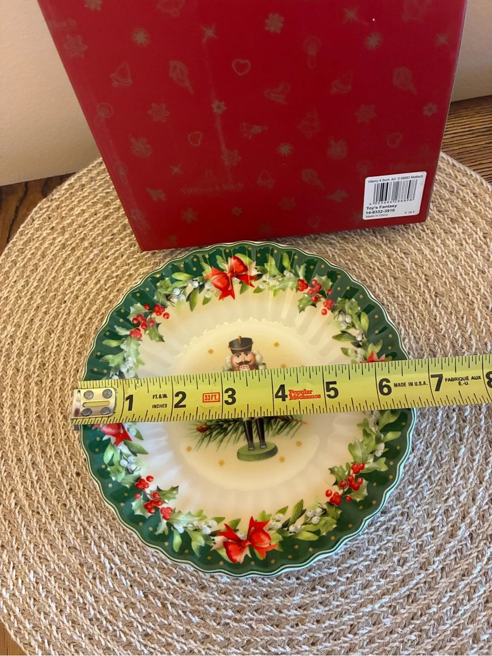 Villeroy & Boch Holiday Nutcracker Candy Dish- Green & Red